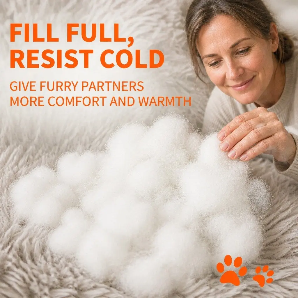 Pet Calming Bed Round Washable Zipper Cover Soft Plush Sleeping Nest 120cm