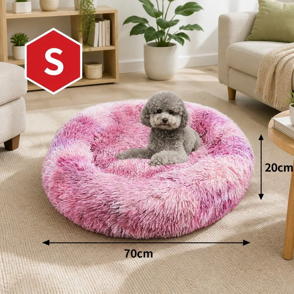 Pet Bed Donut Cushion Large Comfy Mat for Puppy Cat Dog Plush Nest Lounger