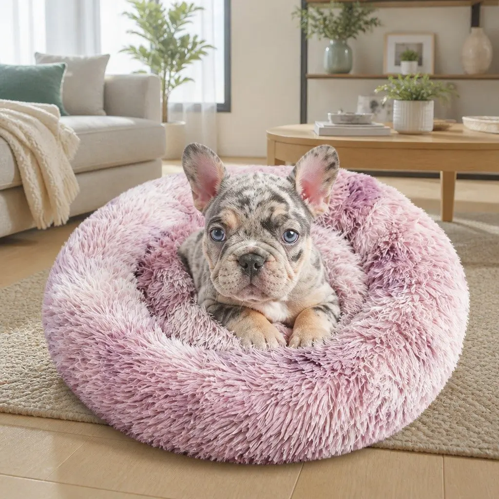 Pet Bed Donut Cushion Large Comfy Mat for Puppy Cat Dog Plush Nest Lounger