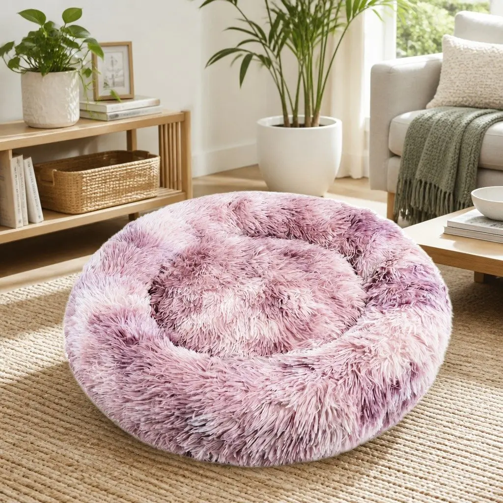 Pet Bed Donut Cushion Large Comfy Mat for Puppy Cat Dog Plush Nest Lounger
