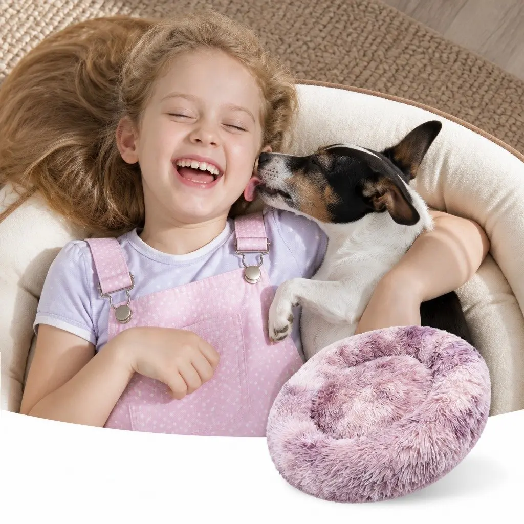 Pet Bed Donut Cushion Large Comfy Mat for Puppy Cat Dog Plush Nest Lounger