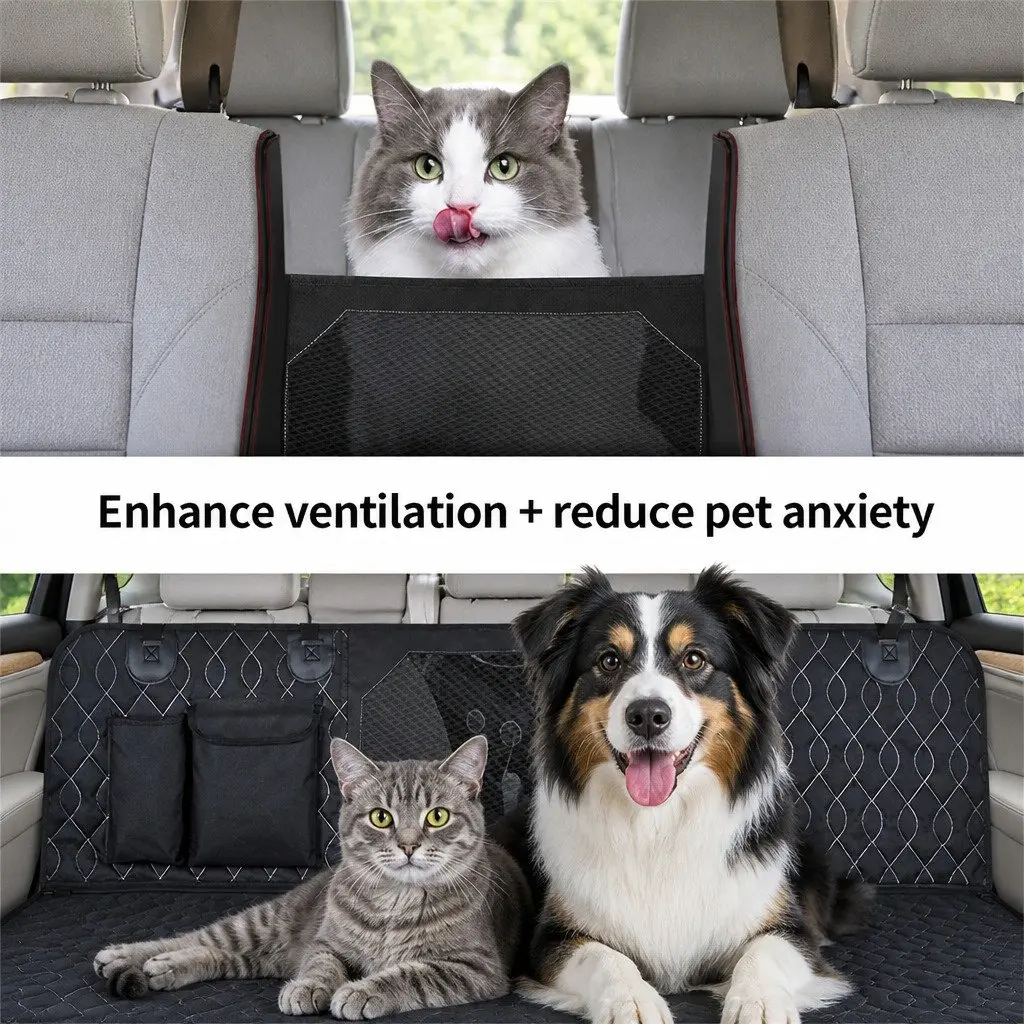 Car Back Seat Cover Pet Dog Waterproof Hammock Protective Pad Multi-Function