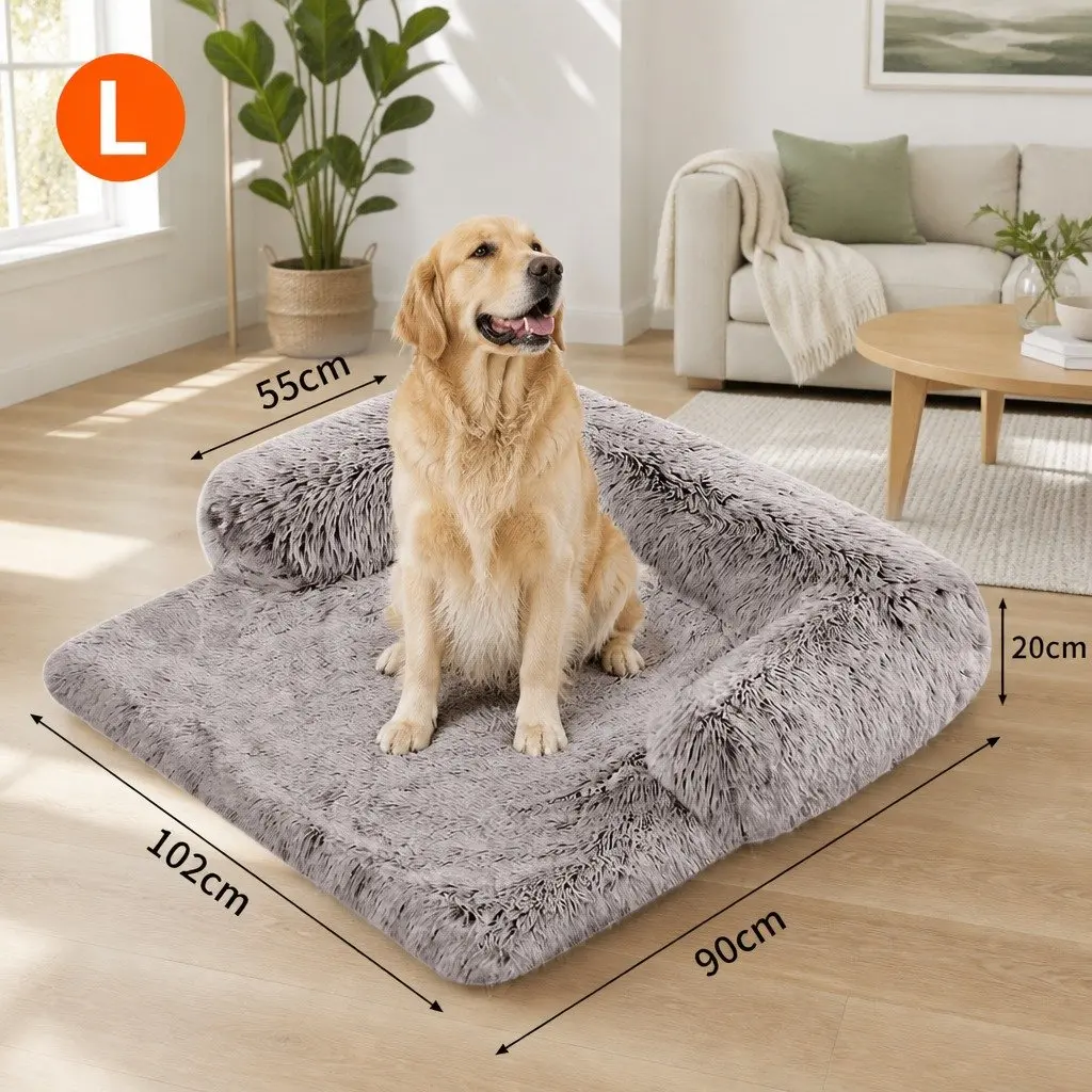 Pet Sofa Bed Calming Cushion Plush Mat Large