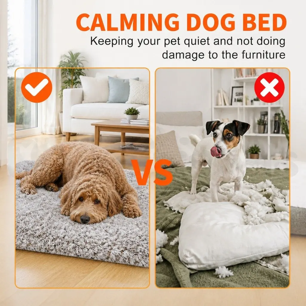 Pet Sofa Bed Calming Cushion Plush Mat Small Size