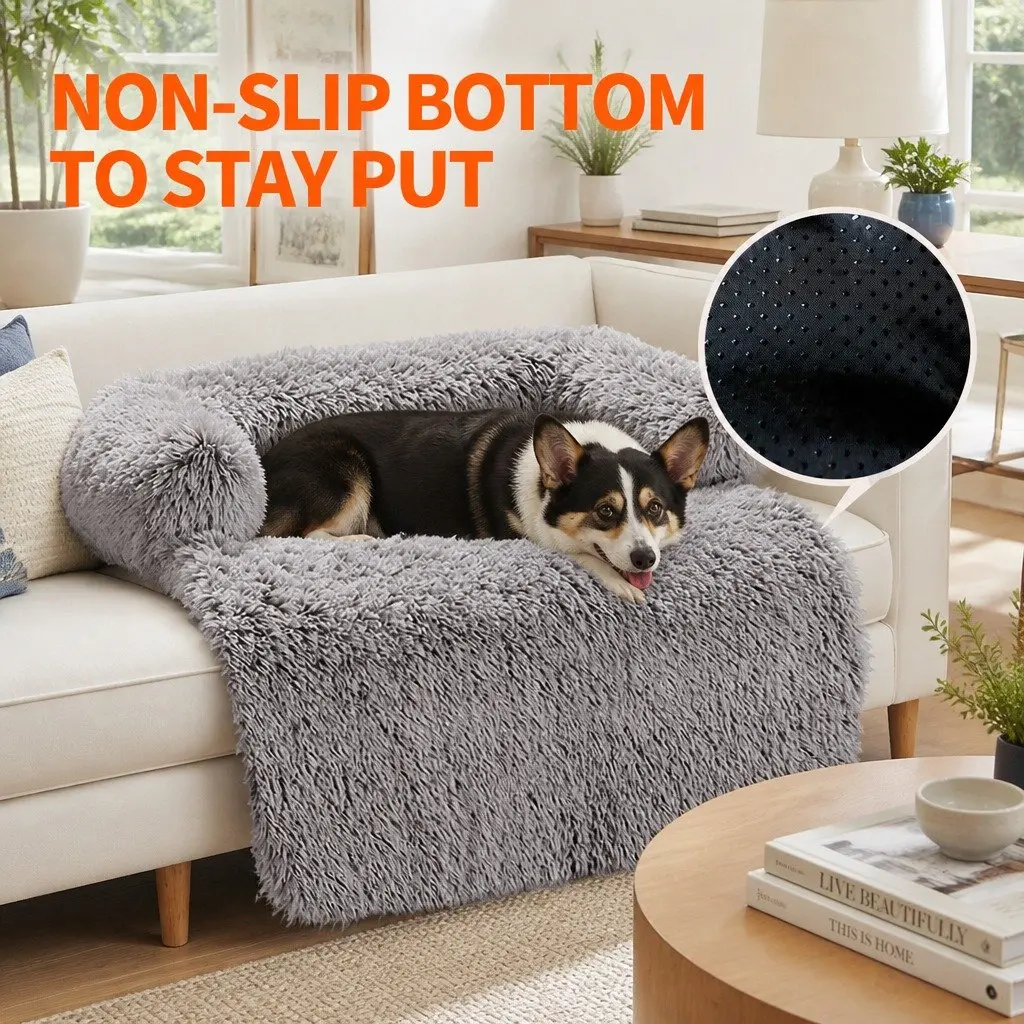 Pet Sofa Bed Calming Cushion Plush Mat Small Size