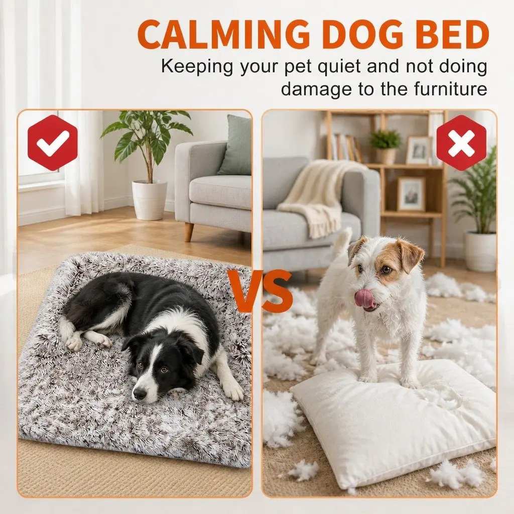 XL Dog Sofa Bed Calming Cushion Plush Mat Cover Protector