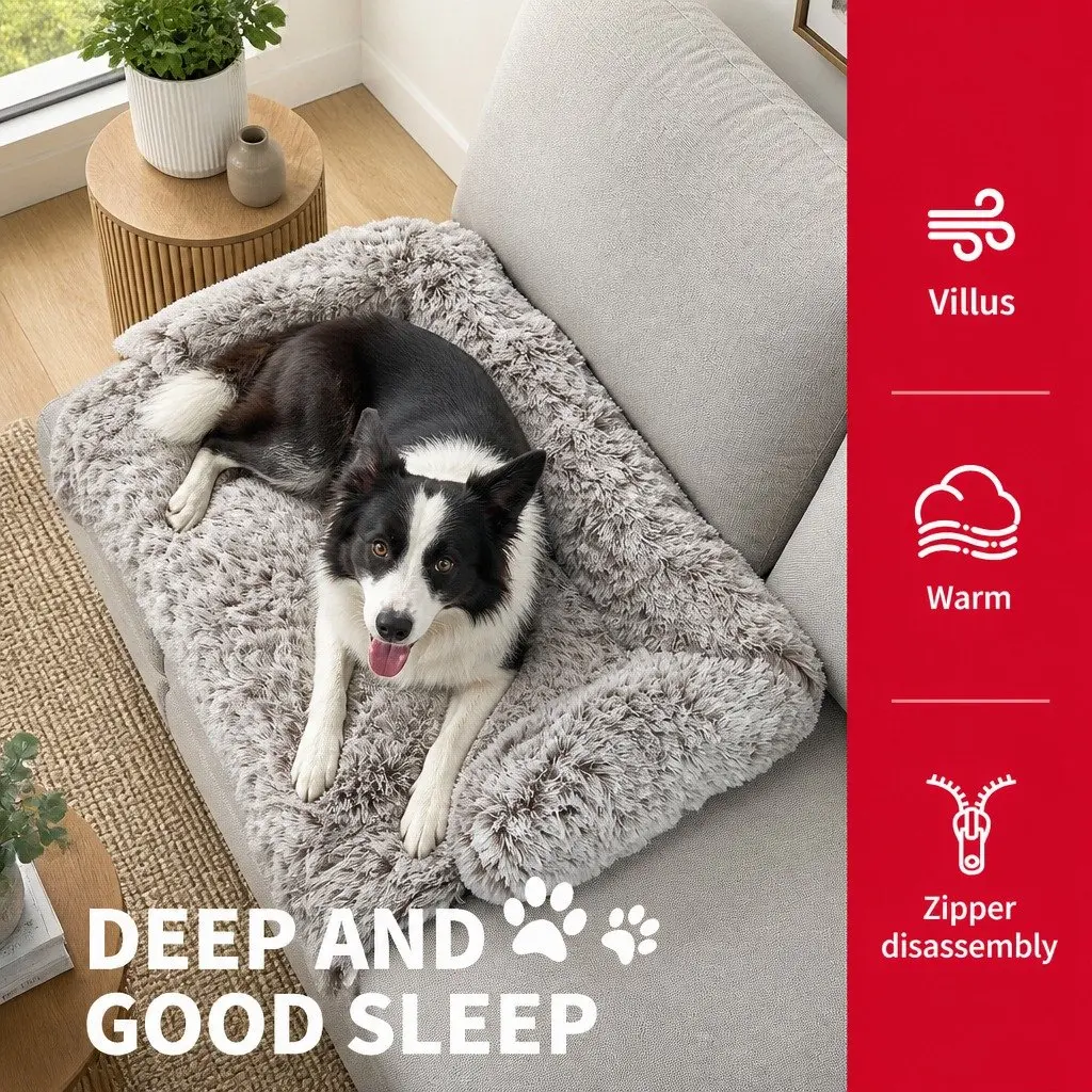 XL Dog Sofa Bed Calming Cushion Plush Mat Cover Protector