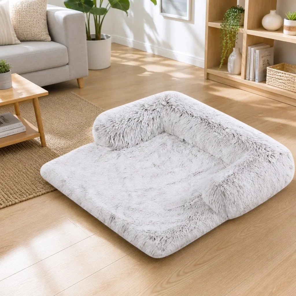 Pet Sofa Bed Waterproof Calming Plush 76x76x15cm