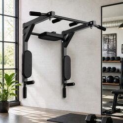 Pull Up Bar Dip Station Multi Gym Home Power Station 150kg Black