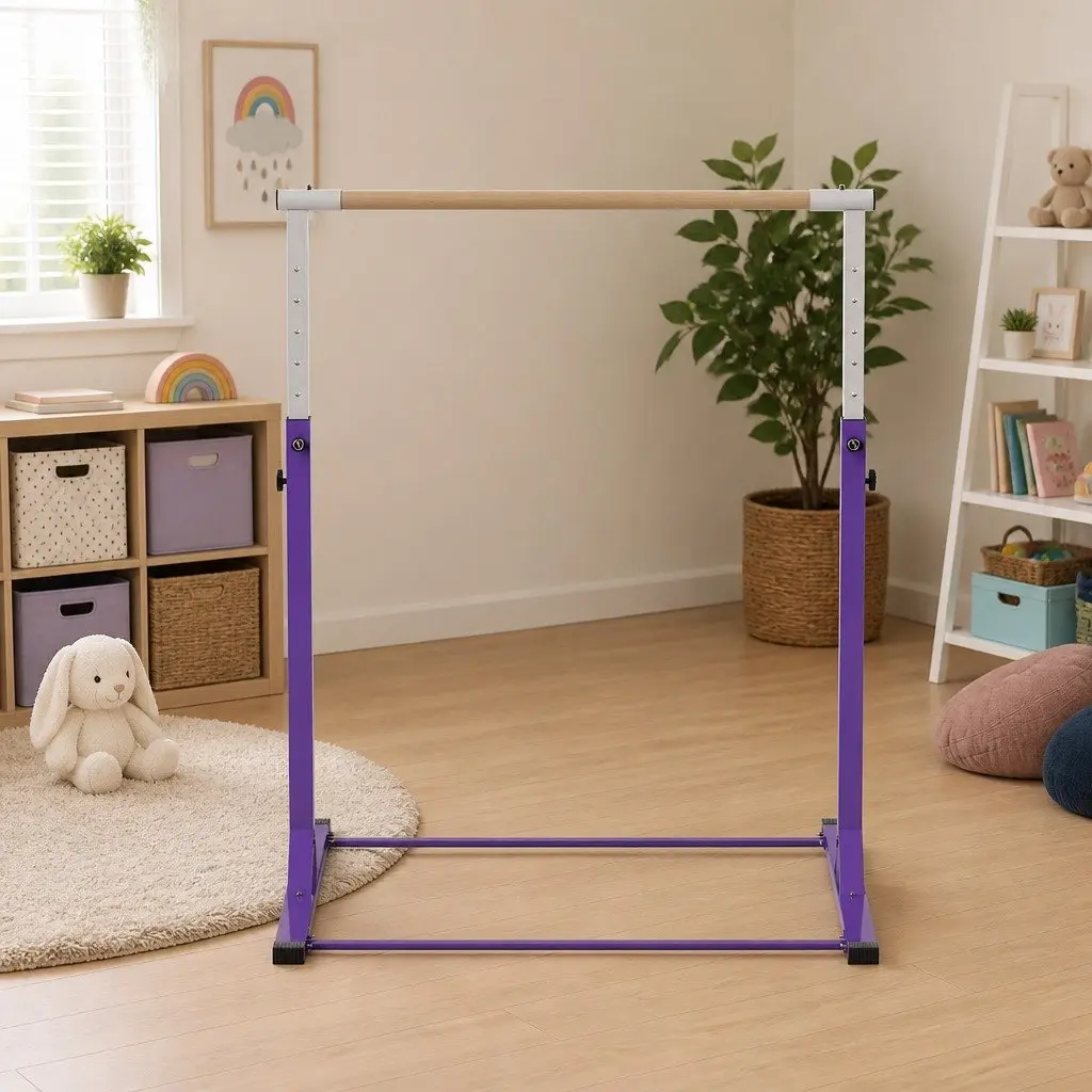 Kids Gymnastics Bar Adjustable Height 103 to 158cm Indoor Outdoor Training