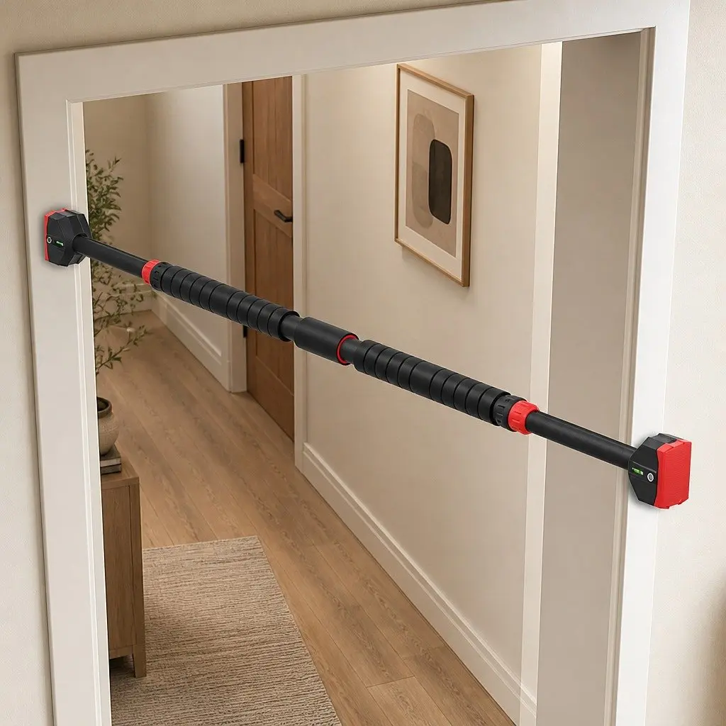 Doorway Pull Up Bar Telescopic 90-125cm Adjustable Chin Up Horizontal Gym Bar