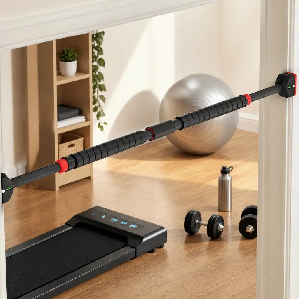 Doorway Pull Up Bar Telescopic 90-125cm Adjustable Chin Up Horizontal Gym Bar
