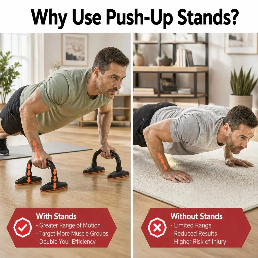 Push Up Bars Stands Parallel Handles Home Gym Fitness Strength Training Exercise