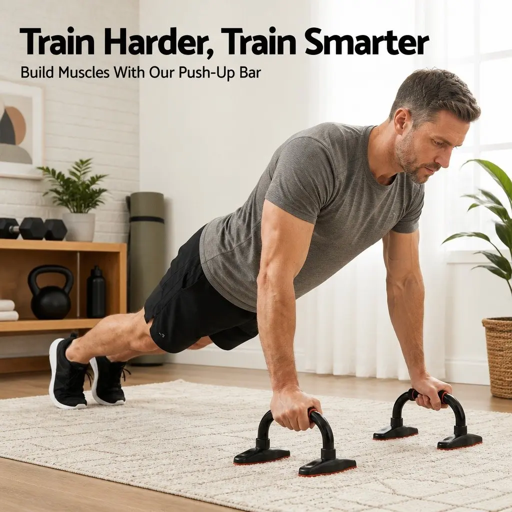 Push Up Bars Stands Parallel Handles Home Gym Fitness Strength Training Exercise