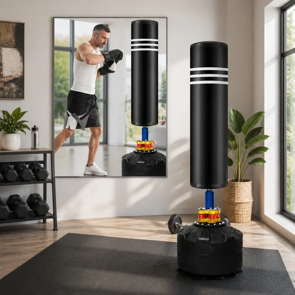 Free Standing Punching Bag Heavy Boxing Training Kick Bag 50cm x 50cm x 175cm