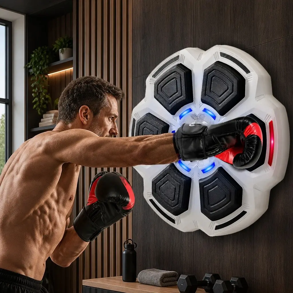 Music Boxing Machine Bluetooth Connectivity 40cm x 5cm with 8OZ Gloves