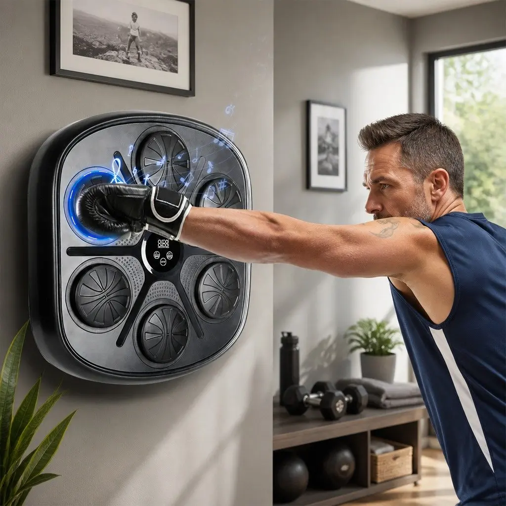 Electronic Music Punching Box Bluetooth Connectivity 9 Speeds Wall Mount Home Workout Training Machine