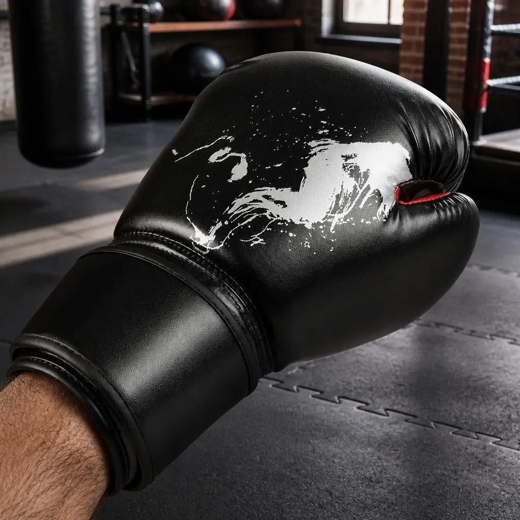 Boxing Gloves 8OZ PU Leather MMA Training Mitts Fight Sparring Punch Bag Gloves