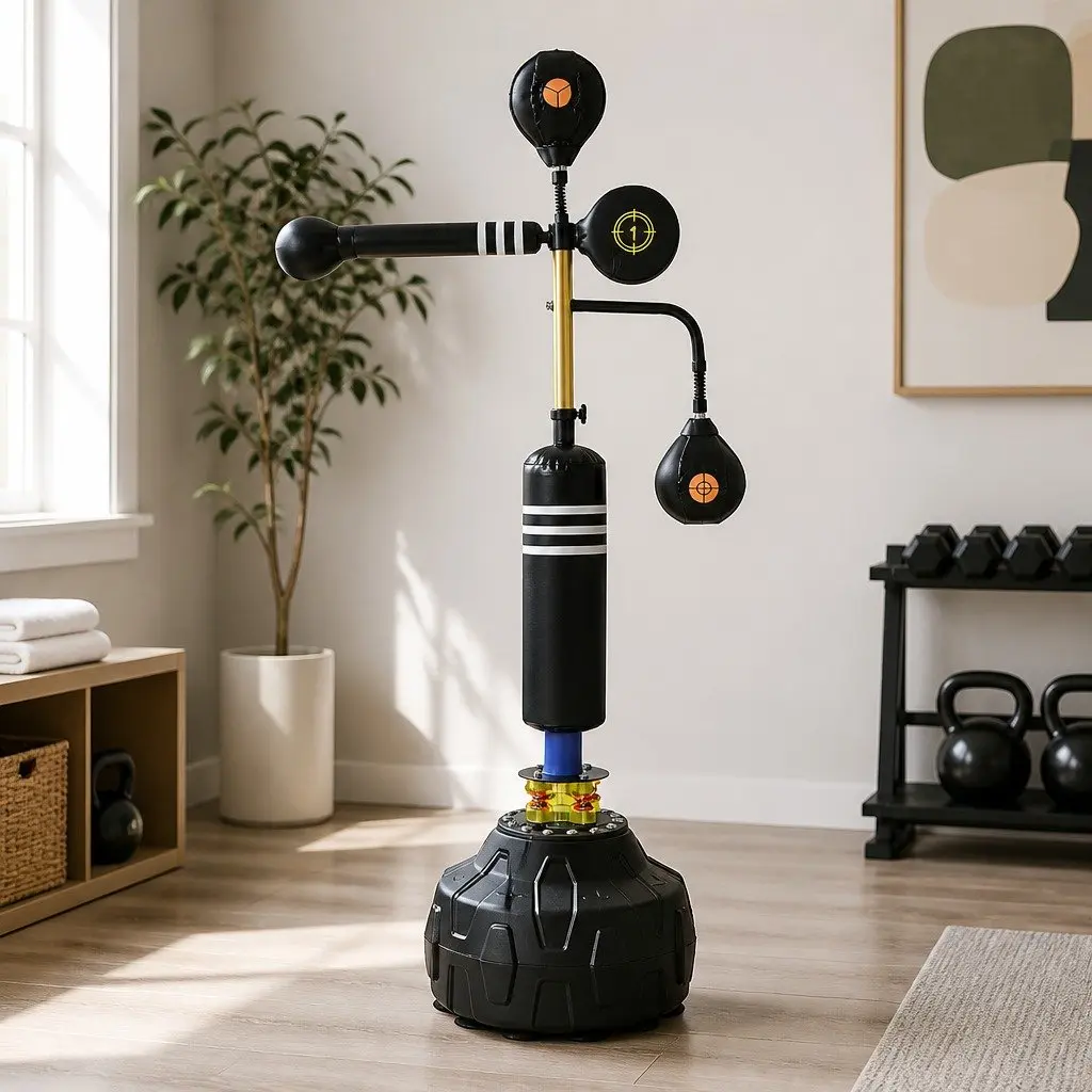 Boxing Speed Ball Free Standing Punching Bag Adjustable Height Reflex Training 166cm to 180cm