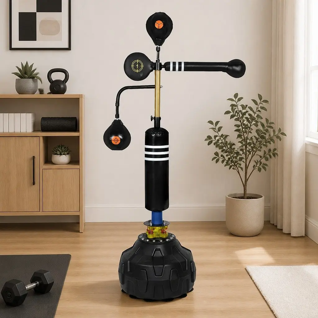 Boxing Speed Ball Free Standing Punching Bag Adjustable Height Reflex Training 166cm to 180cm