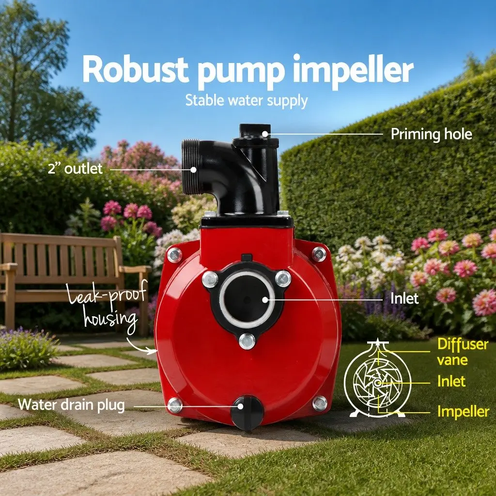 2 Inch Petrol Water Pump 7HP High Flow Transfer Irrigation Garden Farm Pond