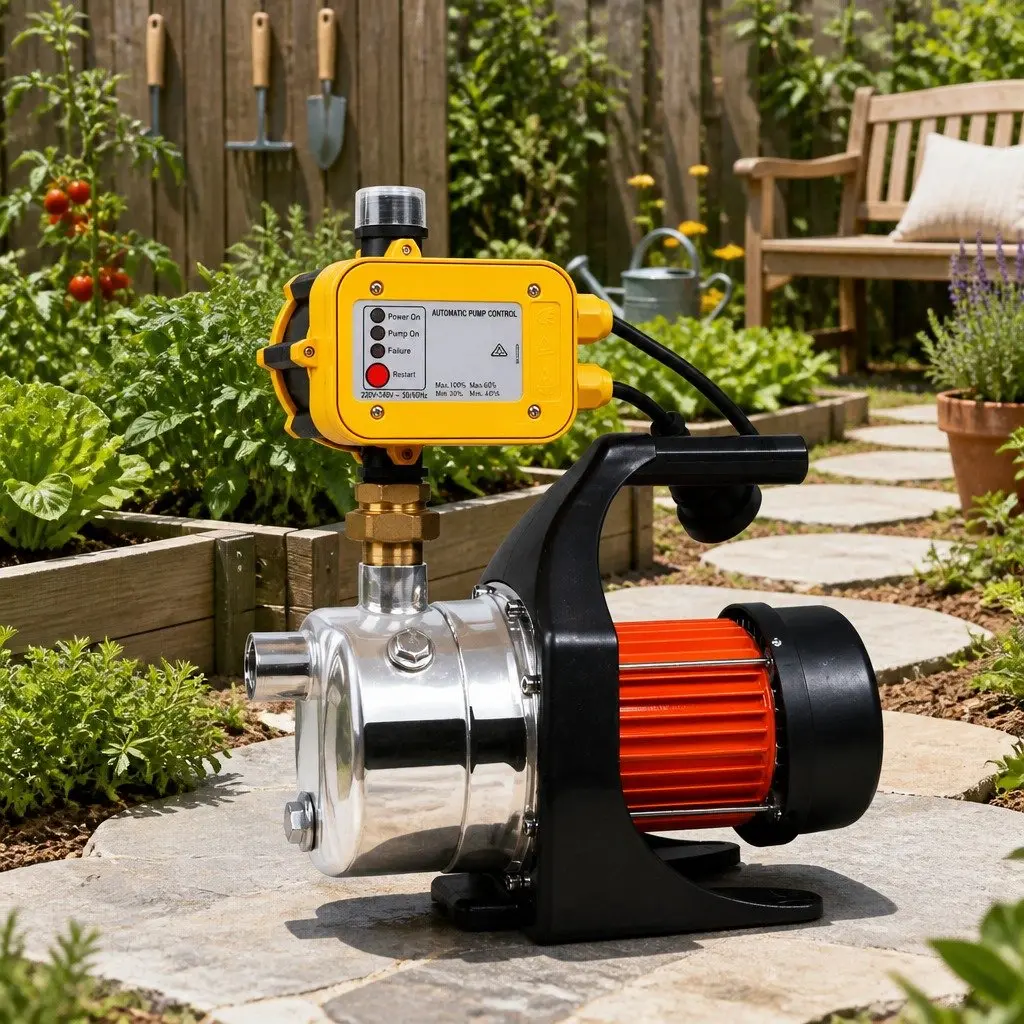 Irrigation Pump Automatic Pressure Controller 1500W High Pressure Garden Water Pump Yellow