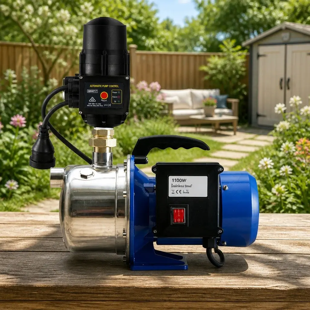 Garden Water Jet Pump 1100W High Pressure Irrigation Tank Controller Stainless