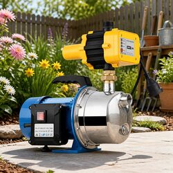 Garden Water Pump Jet Irrigation System 4600L/H Pressure Controller 1100W