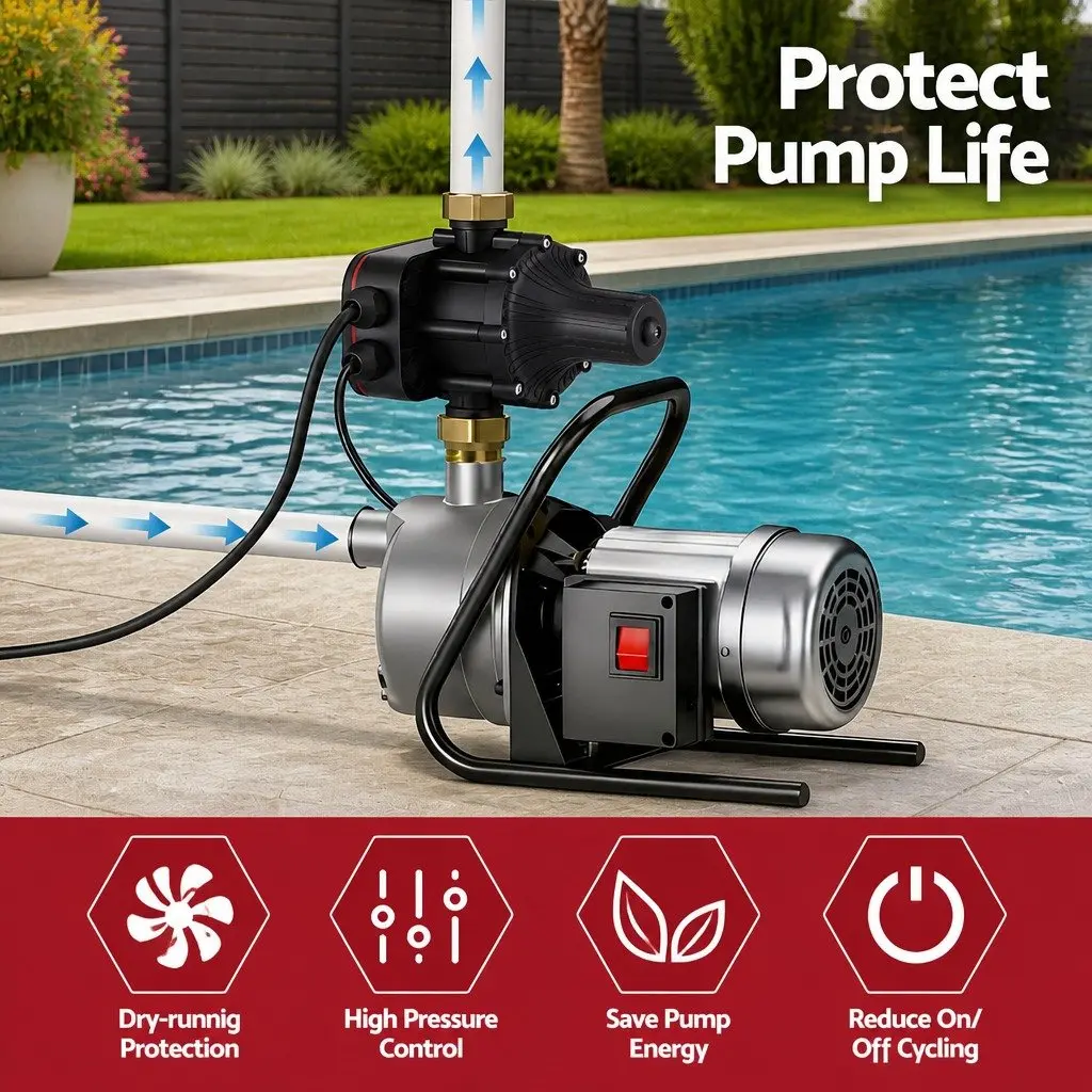 Digital Water Pump Controller Automatic Pressure Switch 16A 1.5kW