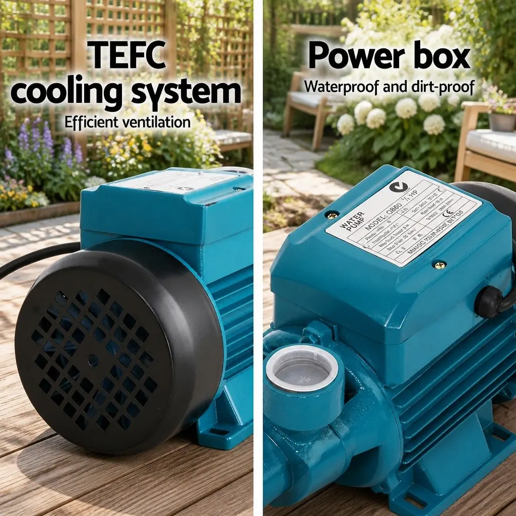 Clean Water Pump Electric Irrigation 0.5HP Rust-Resistant Brass Impeller Mountable Base