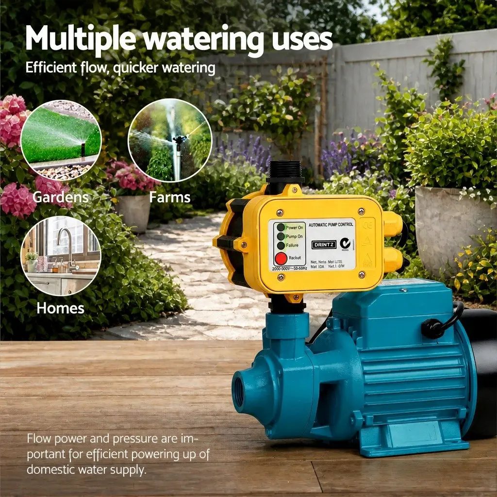 Irrigation Pump Automatic Pressure Control 750W Yellow