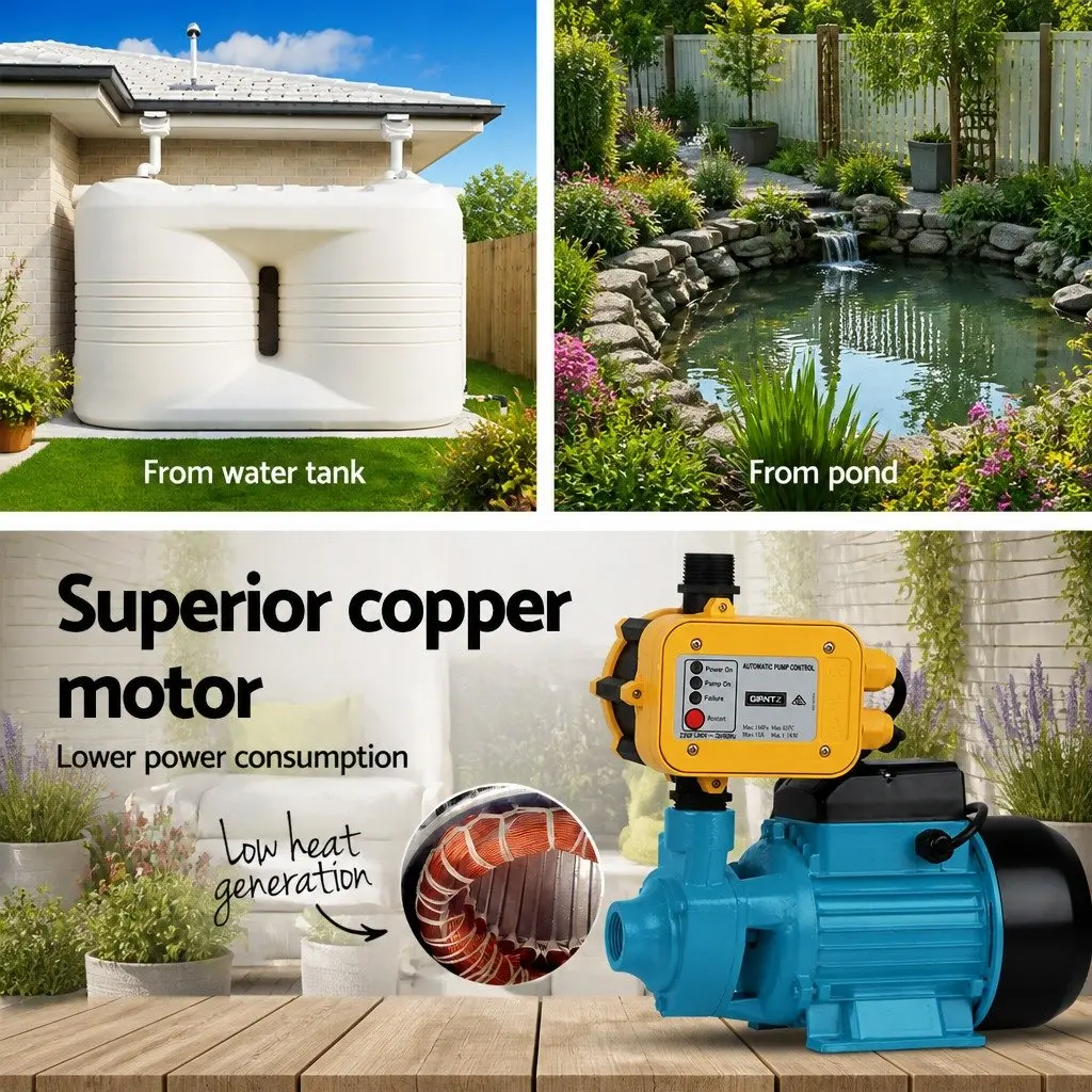Irrigation Pump Automatic Pressure Control 750W Yellow