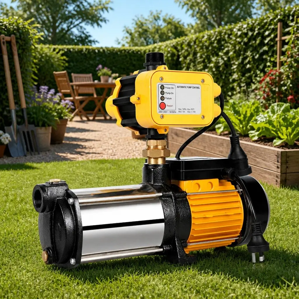 4-Stage Garden Water Pump 2000W Max Pressure Irrigation Booster Rainwater Tank
