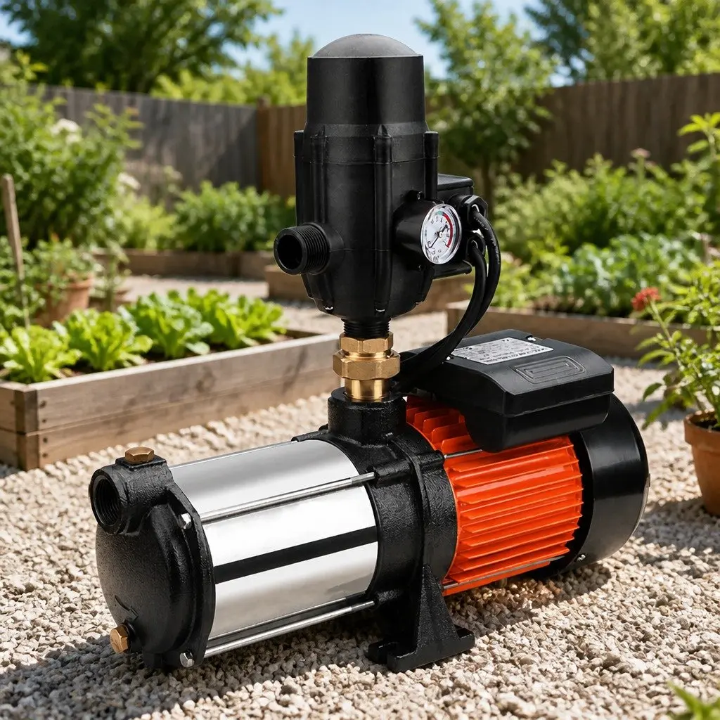 Irrigation Pump Automatic Multi-Stage 1800W Stainless Steel Self-Priming for Garden and Farm Use