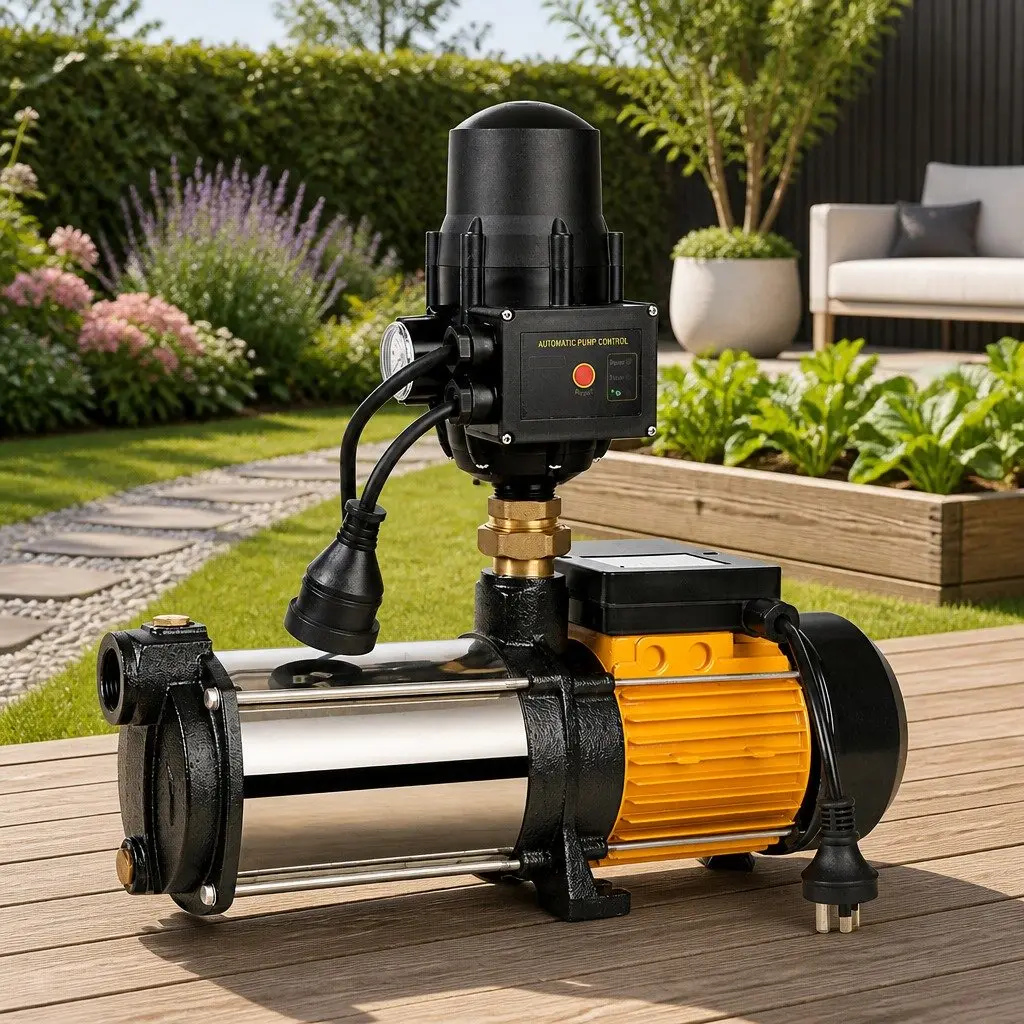 5-Stage Water Pump 2500W Stainless Steel 64m Max Pressure Garden Irrigation Booster