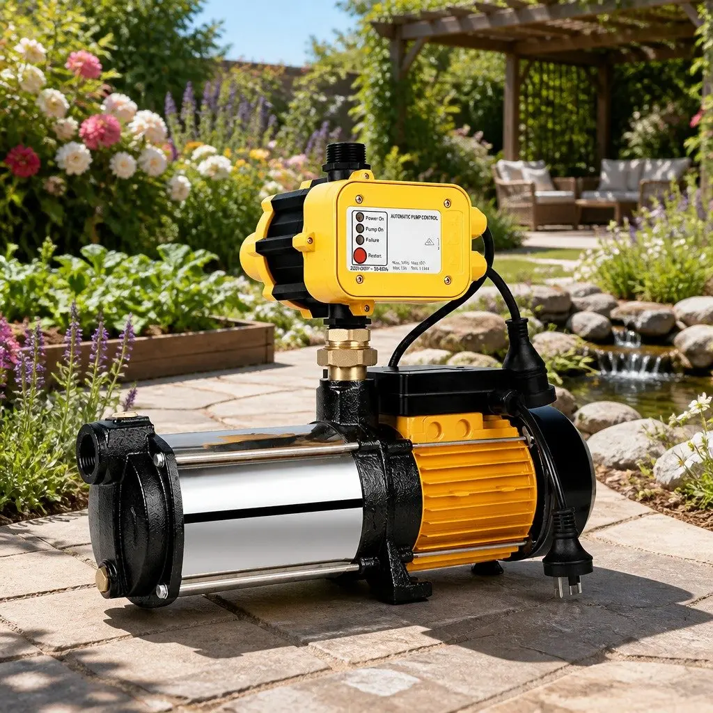 Irrigation Pump 5-Stage High Pressure 2500W Yellow Garden Water Booster