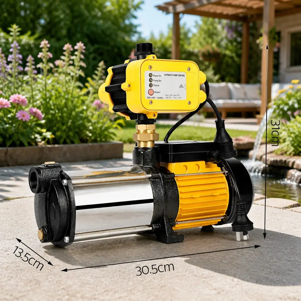 Irrigation Pump 5-Stage High Pressure 2500W Yellow Garden Water Booster