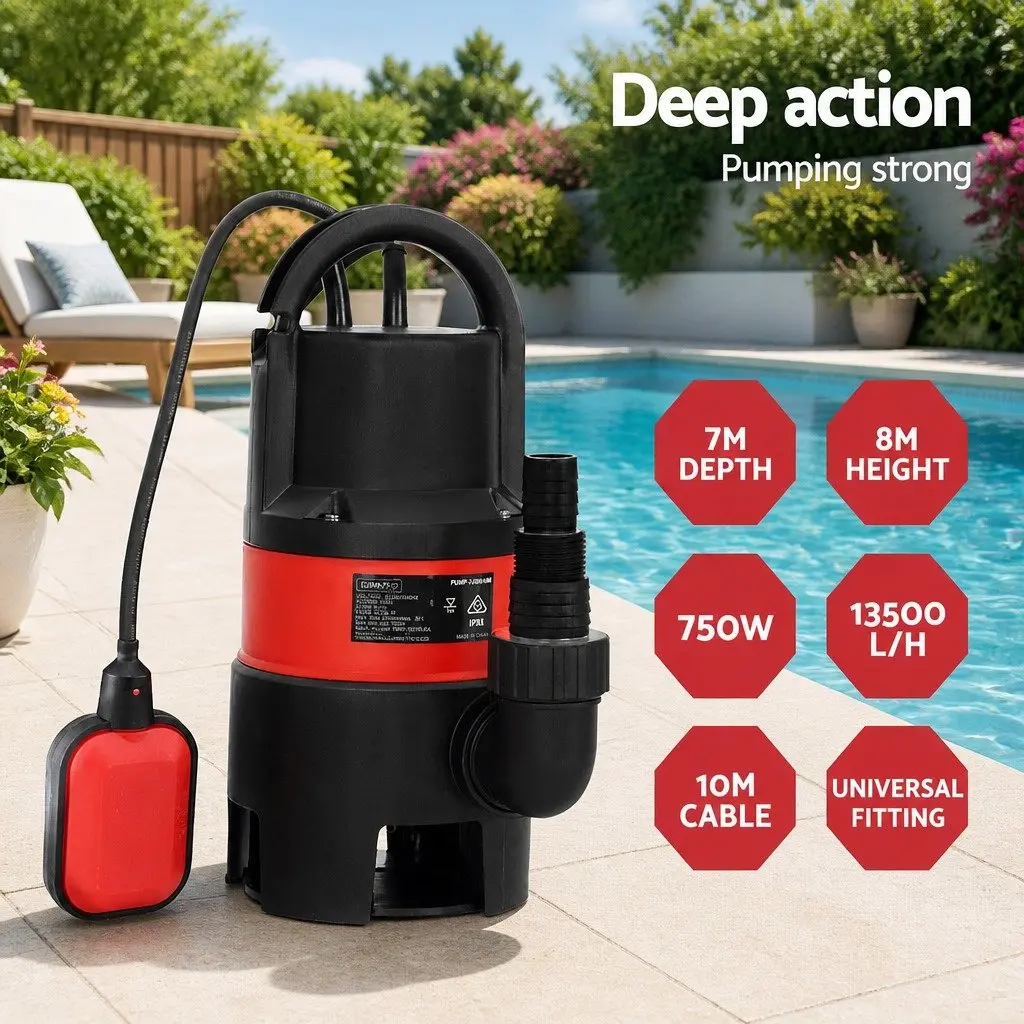 750W Submersible Water Pump Dirty Pool Pond Flooding Drainage Sump Portable