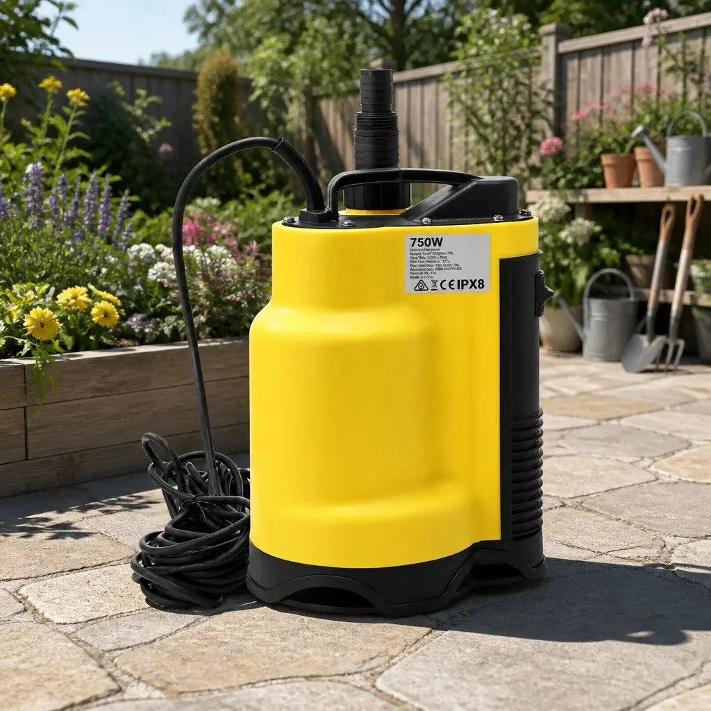 Submersible Water Pump 750W Portable Automatic 10 Metre Cable