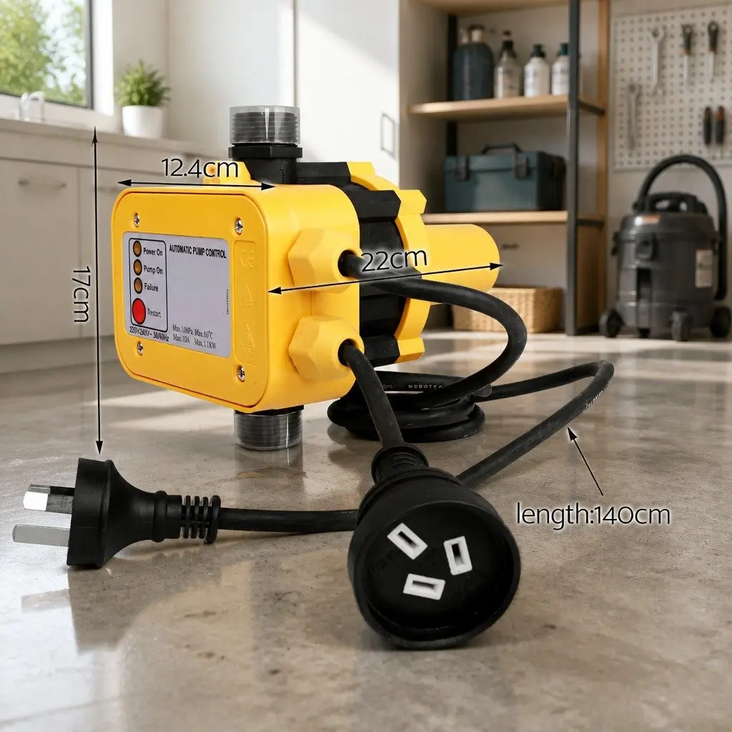 Automatic Water Pressure Pump Controller Electronic Switch Yellow 220240V