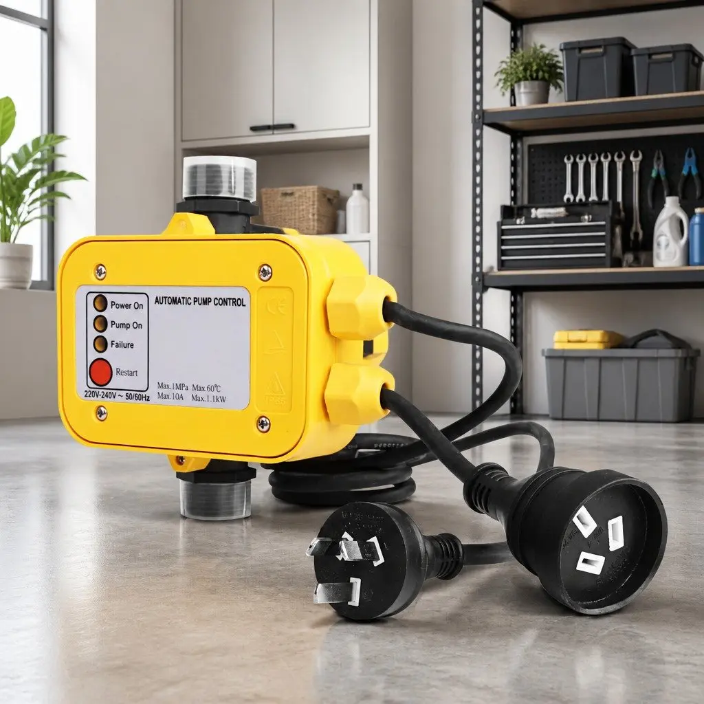 Automatic Water Pressure Pump Controller Electronic Switch Yellow 220240V