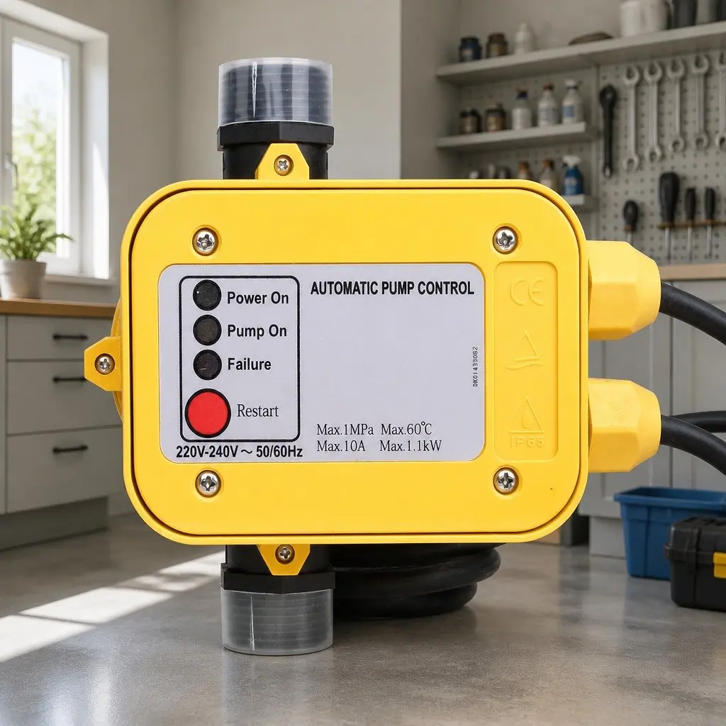 Automatic Water Pressure Pump Controller Electronic Switch Yellow 220240V