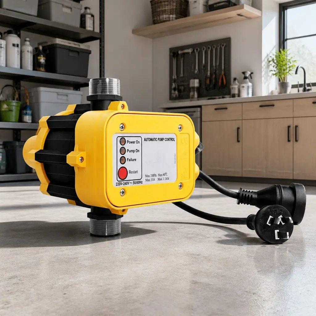 Automatic Water Pressure Pump Controller Electronic Switch Yellow 220240V