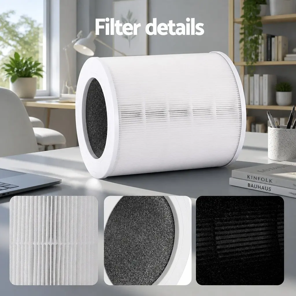 Air Purifier Replacement Filter 4 Layer HEPA Cartridge White Home Purification