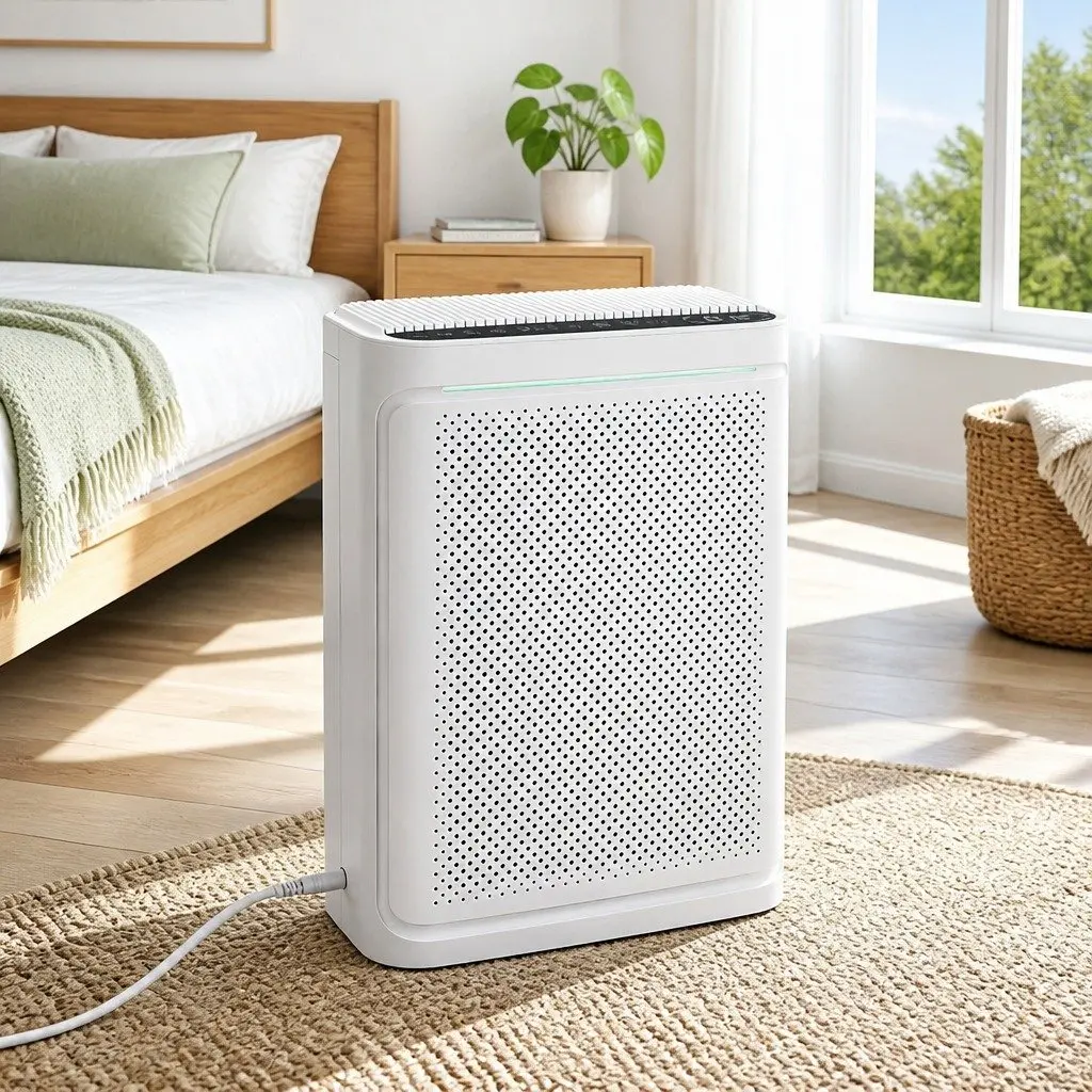 HEPA Air Purifier with PM2.5 Digital Display Auto and Sleep Mode White 200m³/h