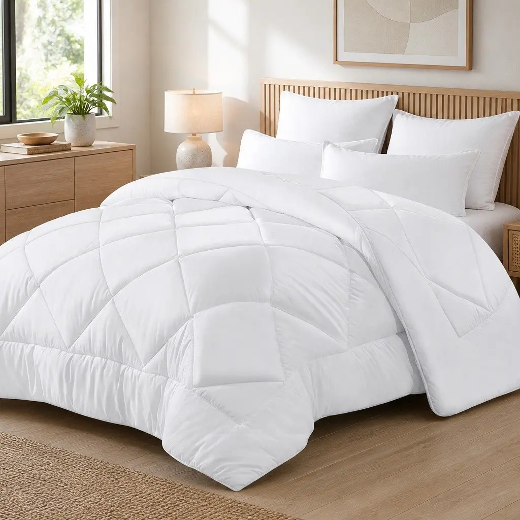 Microfibre Bamboo Quilt Super King Size 240x270cm Baffle Box Design Breathable
