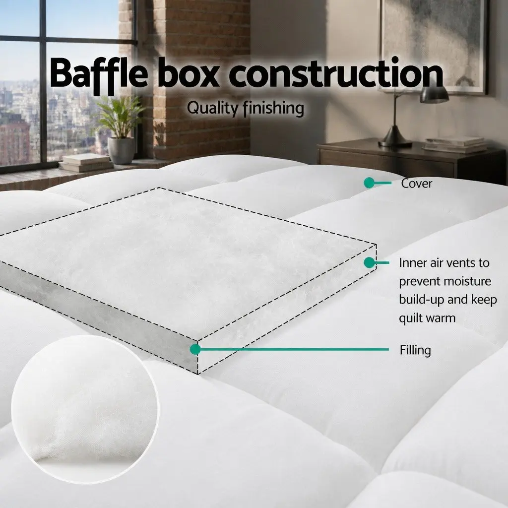 Bamboo Microfibre Quilt Super King 800GSM Hollow Fibre Filling Diamond Stitch