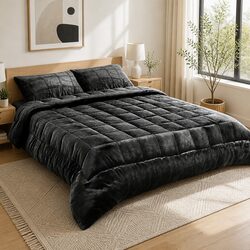 Your New Charcoal Faux Mink Quilt Awaits