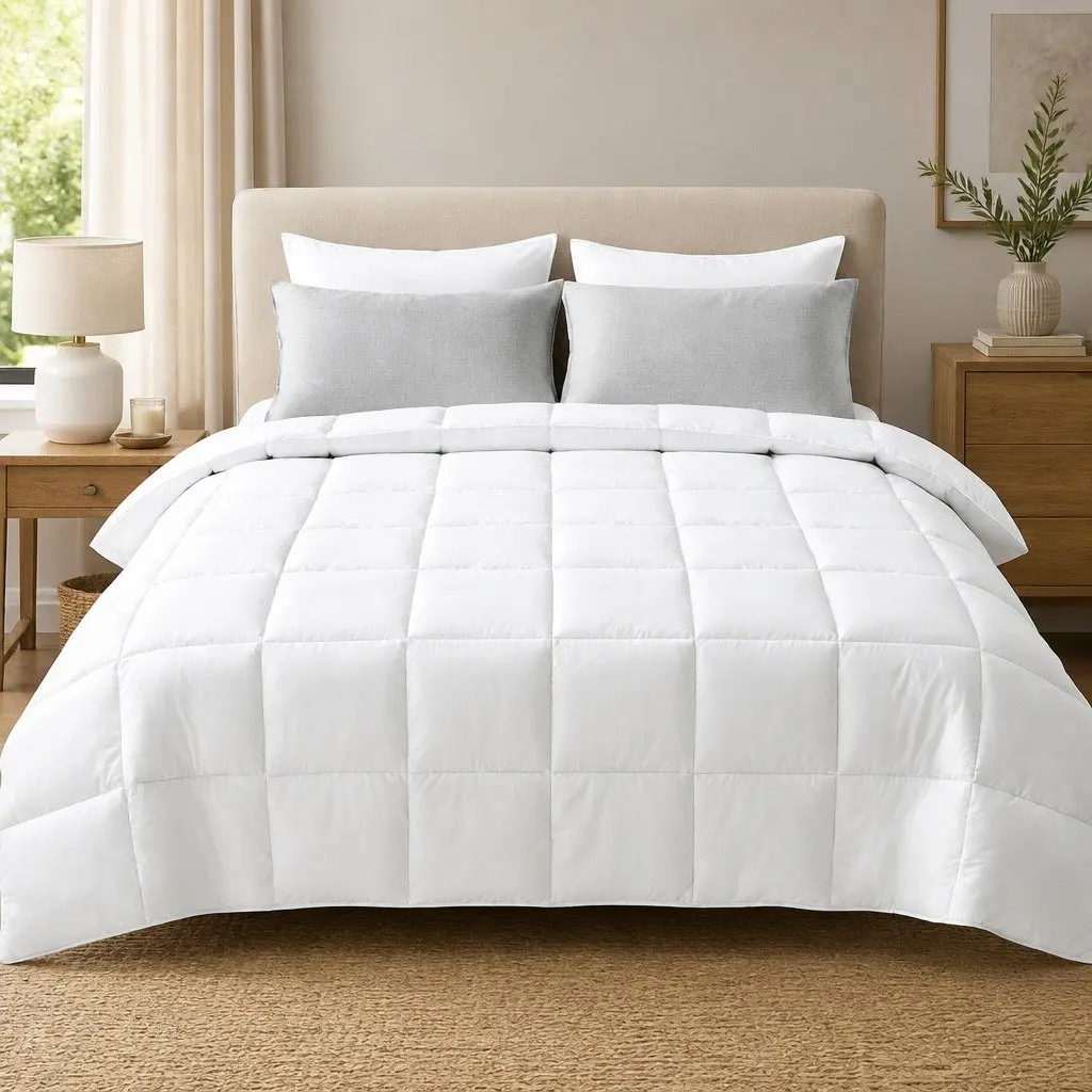 Super King Duvet All Season Microfibre Quilt 400GSM Baffle Box White