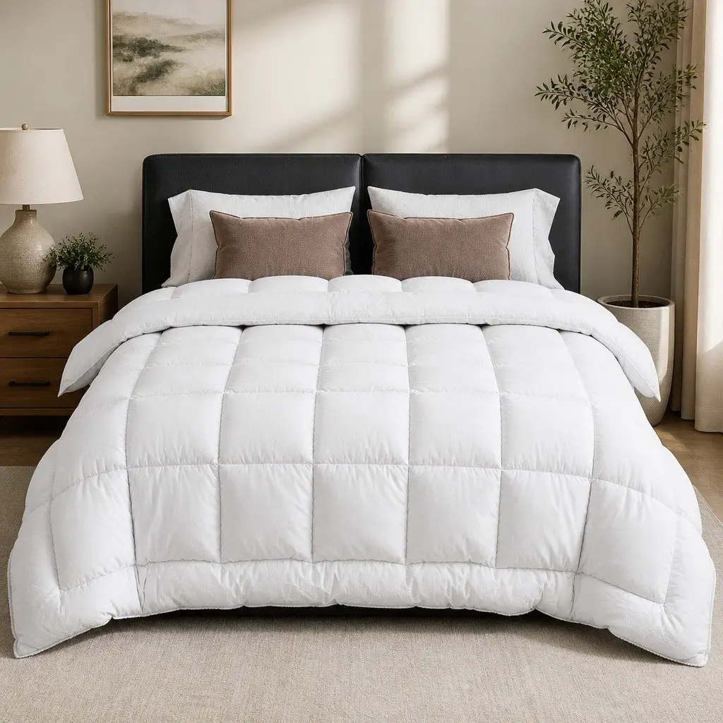Wool Quilt Super King 800GSM Winter Doona Baffle Box Construction